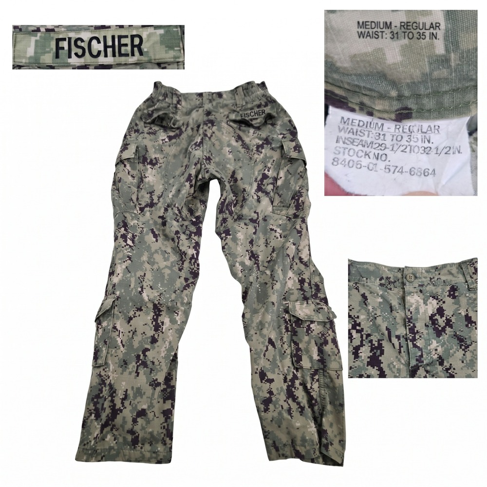 US Navy NWU Type III Camo Cargo Pants Medium Regular Tactical Military Trousers